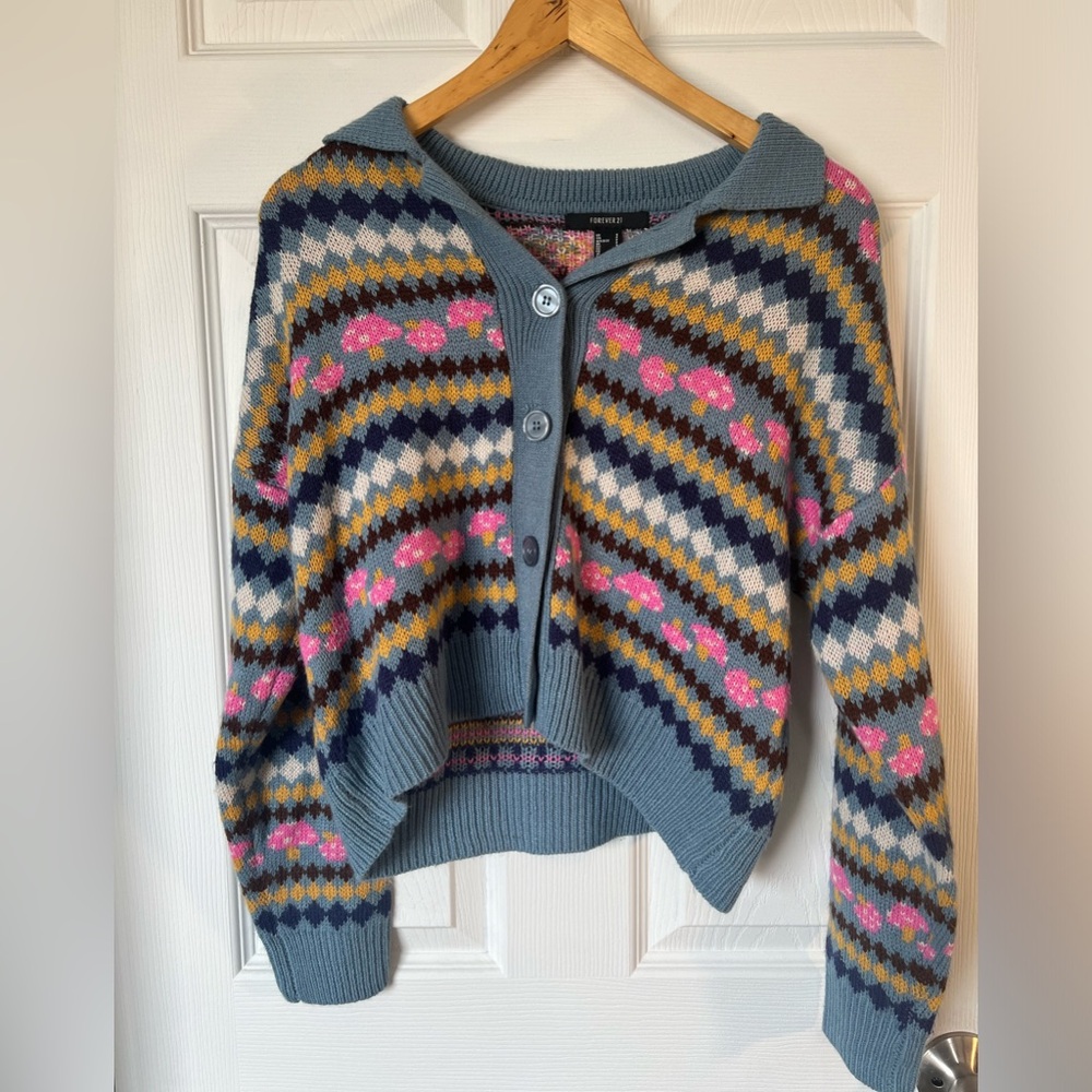 Forever 21 mushroom cardigan with buttons. In EUC